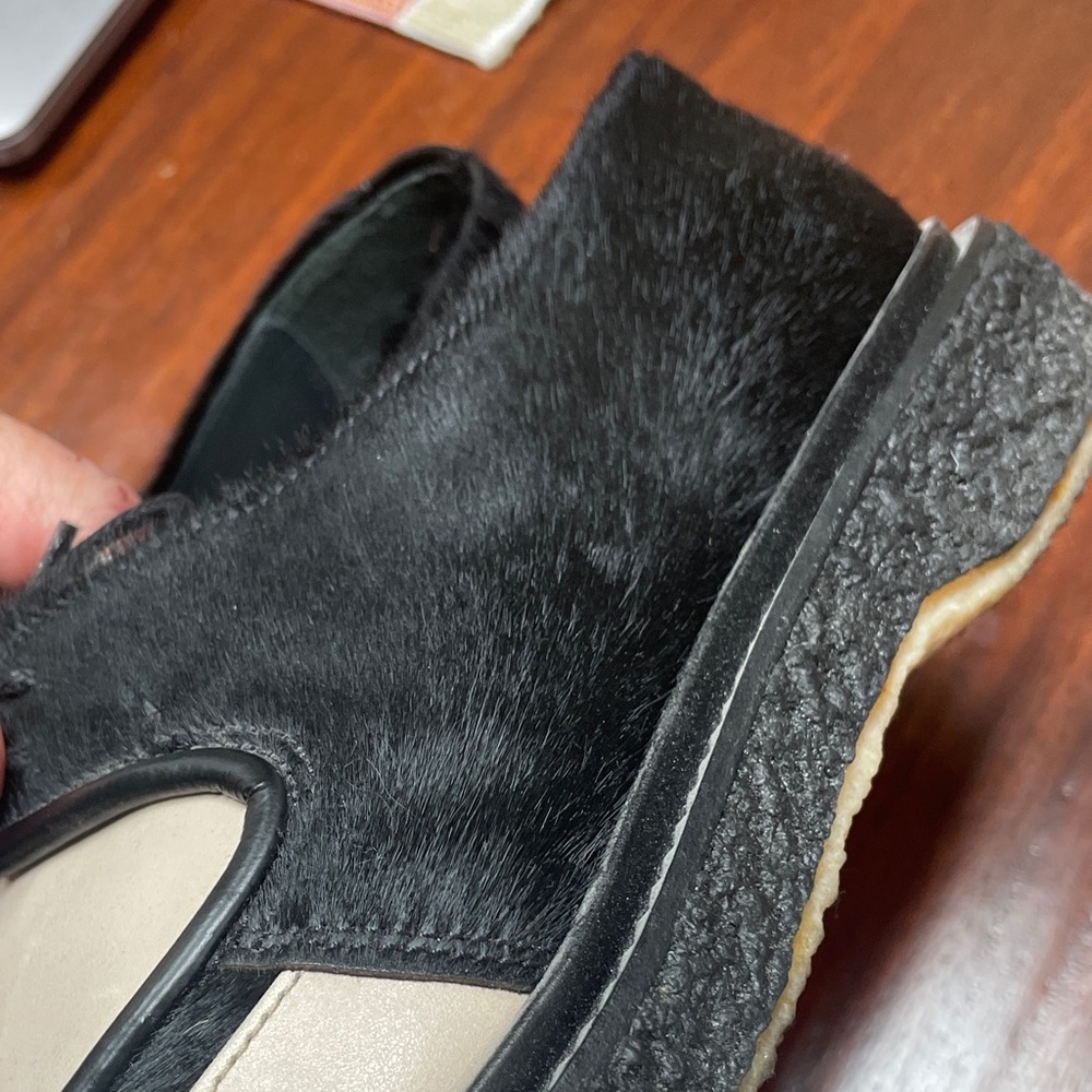 Luxury Adieu Paris Two-Tone Derby Shoes with real pony hair & creeper platform - Picture 3 of 7